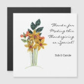 Carte magnétique Merci à fleurs rembourrées papier (Devant / Derrière)