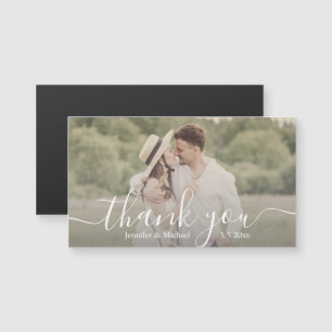 Carte Magnétique merci aimant de photo de mariage à l'écriture manu