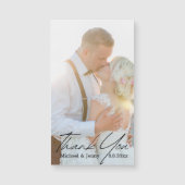 Carte Magnétique merci calligraphie moderne mariage photo aimant (Devant)