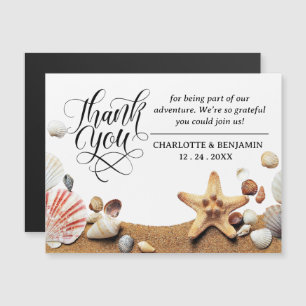 Carte magnétique Merci de mariage plage
