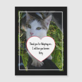 Carte Magnétique Merci m'adoptant.. vous aimera pour toujours Chat (Devant)