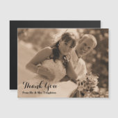 Carte Magnétique Merci magnétique de photo de mariage (Devant / Derrière)