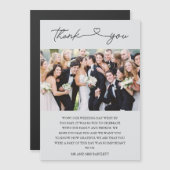 Carte Magnétique Merci Mariage de photo simple script (Devant / Derrière)