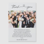 Carte Magnétique Merci Mariage de photo simple script (Devant)