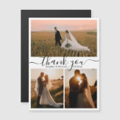 Carte Magnétique merci minimum 3 photos collage mariage aimant (Devant / Derrière)