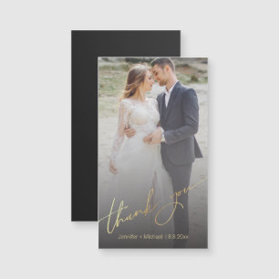 Carte Magnétique merci or script mariage de photo passé aimant