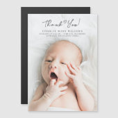 Carte Magnétique Merci photo Baby shower moderne (Devant / Derrière)