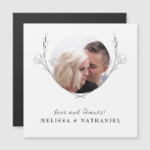 Carte Magnétique Merci photo de Mariage de la couronne végétale (Devant / Derrière)