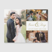 Carte Magnétique Merci photo Mariage pour toujours et toujours or (Devant)