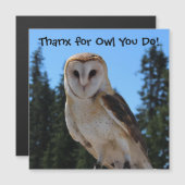 Carte Magnétique Merci pour le hibou que vous faites - Chouette de (Devant / Derrière)