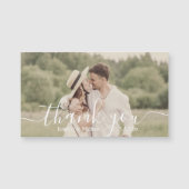 Carte Magnétique merci simple écriture mariage photo aimant (Devant)