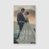 Carte Magnétique merci typographie blanche mariage photo aimant (Devant)