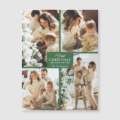 Carte Magnétique Merry Christmas 4 Photo Collage Magnetic Card (Devant)