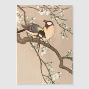 Carte Magnétique Mésange japonaise asiatique Ohara Koson Oiseau Cha
