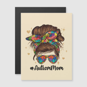 Carte Magnétique Messy Bun Fier Autisme Maman