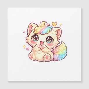Carte Magnétique Mignon Kitten Arc-en-Ciel Kawaii Autocollant Chat
