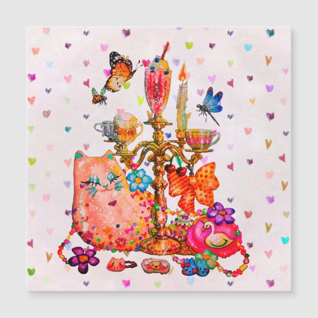 Carte Magnétique Mignon Pastel (Devant)