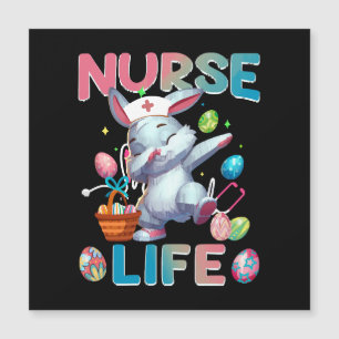 Carte Magnétique Mignonne vie infirmière Dabbing lapin de Pâques
