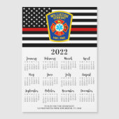 Carte Magnétique Mince Red Line Fire Department Logo 2022 Calendrie (Devant)