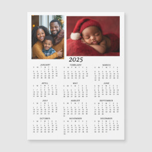 Carte Magnétique Mini calendriers 2025   Photos de famille personna
