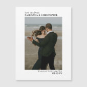 Carte Magnétique Minimal Enregistrer la date Vertical Photo White M (Devant)