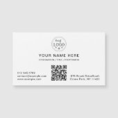 Carte Magnétique Minimal White Magnetic Card with Your Info (Devant)
