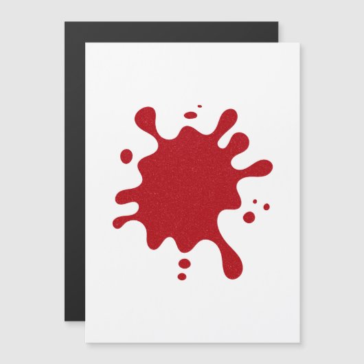 Carte magnétique minimale rouge tomate Splash (per (Devant / Derrière)