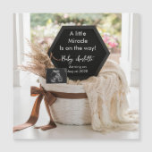 Carte Magnétique Minimalist Neutral pregnancy announcement card (Devant)