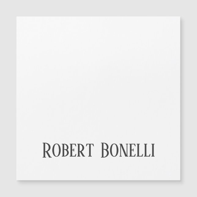 Carte Magnétique Minimalist Plain Black & White Modern Plain (Devant)