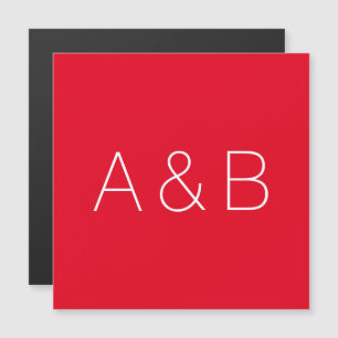 Carte magnétique minimaliste à deux initiales pers