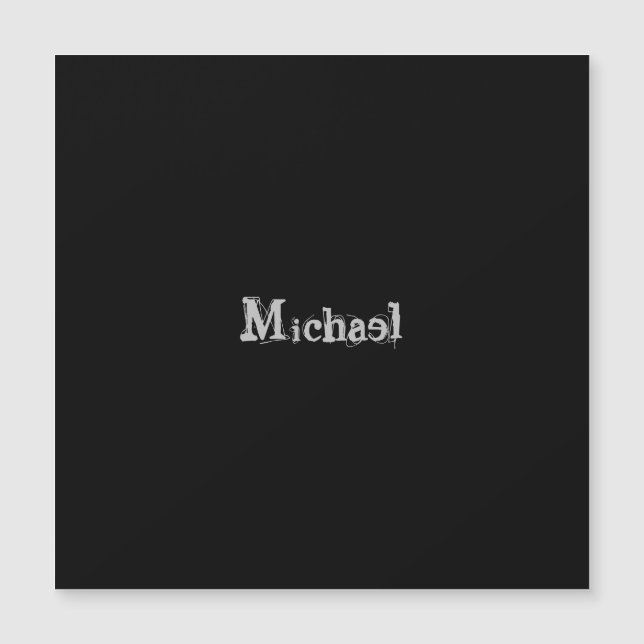 Carte Magnétique Minimalistic modern monogram name black white (Devant)