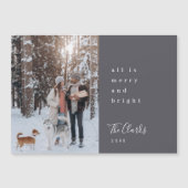 Carte magnétique minime Gris d'ardoise de Noël (Devant)