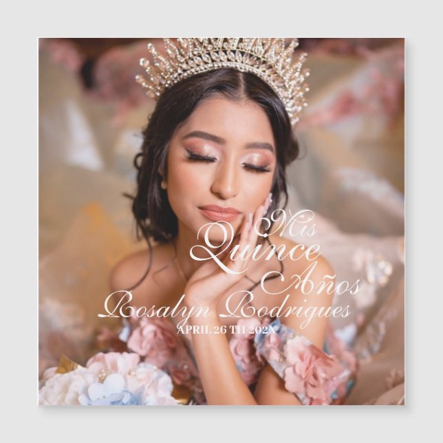 Carte Magnétique Mis Quince Anos Quinceanera photo 15e anniversaire (Devant)