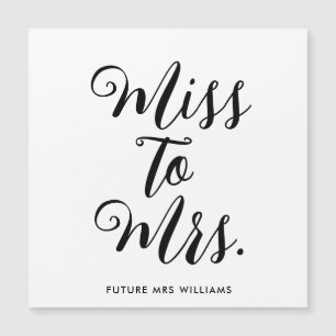 Carte Magnétique Mlle à Mme Modern Fête des mariées Bachelorette