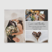 Carte Magnétique Modern 3 Photo Love Merci Mariage Merci (Devant)