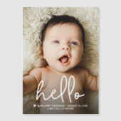 Carte Magnétique Modern Baby Photo Birth Announcement Custom  (Devant)