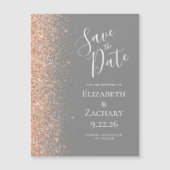 Carte Magnétique Modern Gray Peach Save Date Magnetic Card (Devant)