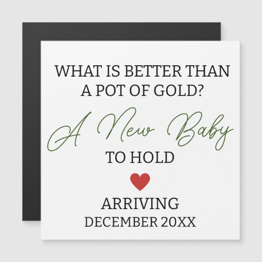 Carte Magnétique Moderne ce qui est mieux qu'un pot d'or grossesse (Devant / Derrière)