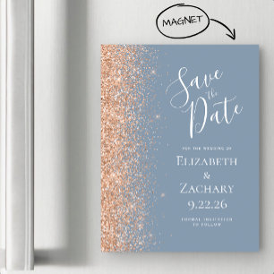 Carte magnétique moderne Dusty Blue Peach Save Dat