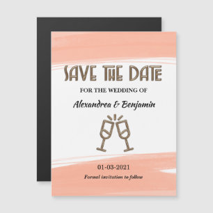 Carte Magnétique Moderne Enregistrer La Date Mariage Aquarelle Peac