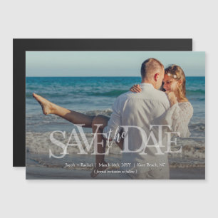 Carte Magnétique Moderne Enregistrer la date Mariage de superpositi