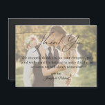 Carte Magnétique moderne merci écriture manuscrite mariage<br><div class="desc">élégant merci stylé écriture moderne mariage photo aimant</div>