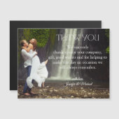 Carte Magnétique moderne merci script mariage aimant photo (Devant / Derrière)