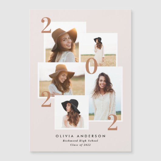 Carte Magnétique Moderne multi photo graphique géométrique terre cu (Devant)