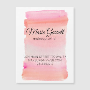 Carte magnétique moderne rose Aquarelle Pinceau