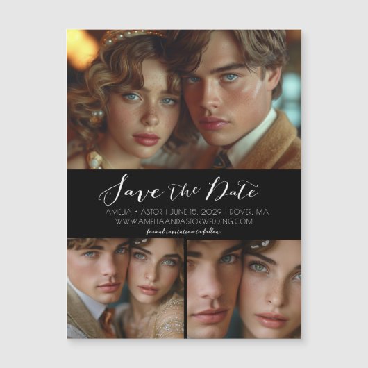 Carte Magnétique Moderne Simple Script Collage Enregistrer l'aimant (Devant)