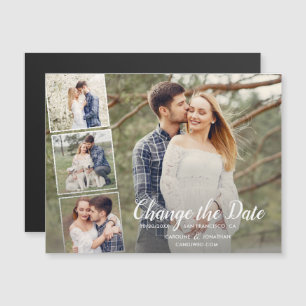 Carte Magnétique Modifier la date reportée Collage photo Mariage