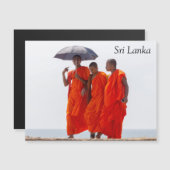 Carte Magnétique Moines bouddhistes en Galle, Sri Lanka (Devant / Derrière)