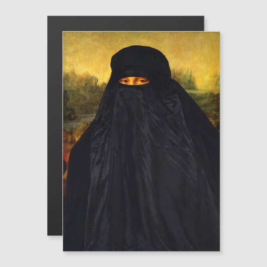 Carte Magnétique Mona Lisa se cache le sourire (Devant / Derrière)