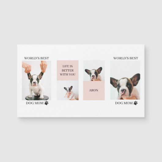 Carte Magnétique Monde Meilleur chien maman | Photo Collage | Paste (Devant)